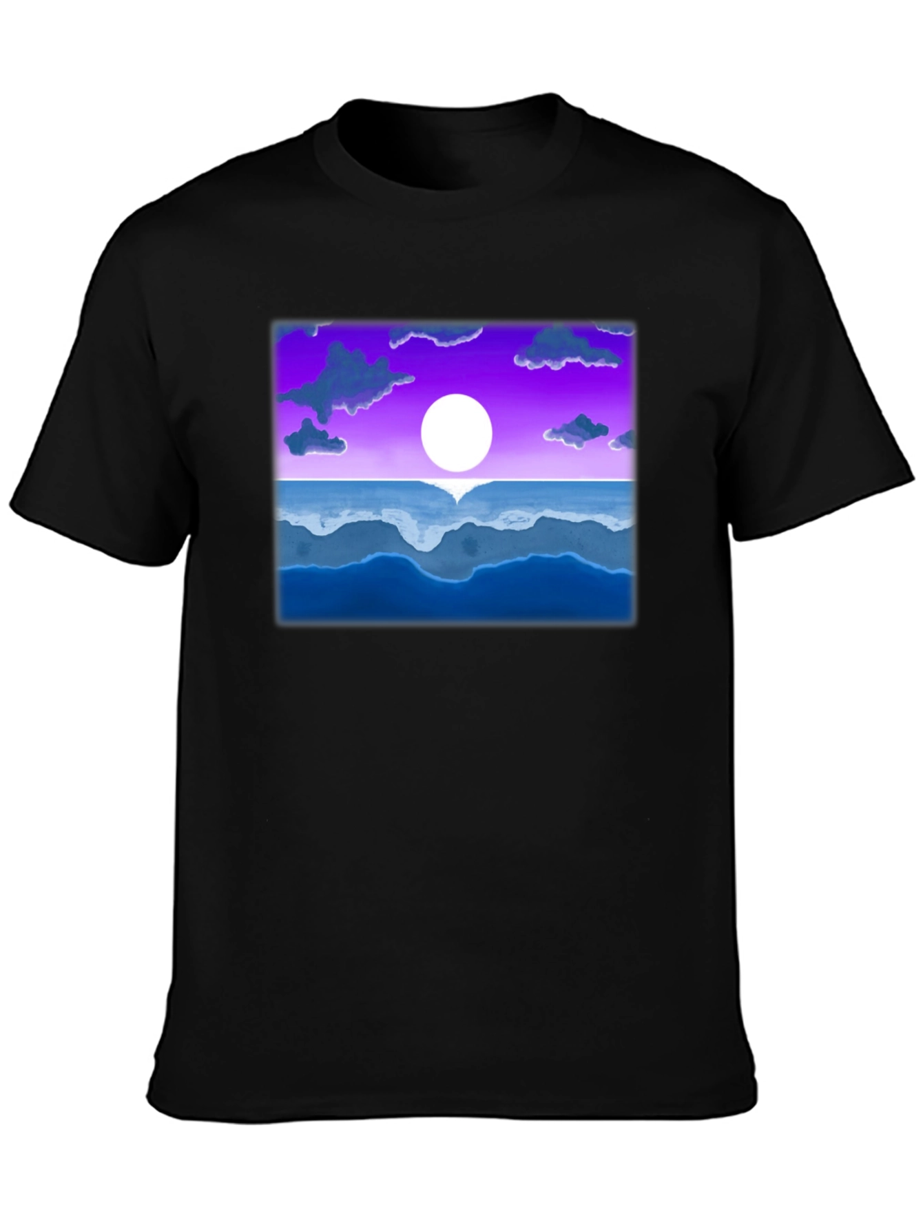 Sunset Ocean Graphic Tee - Black