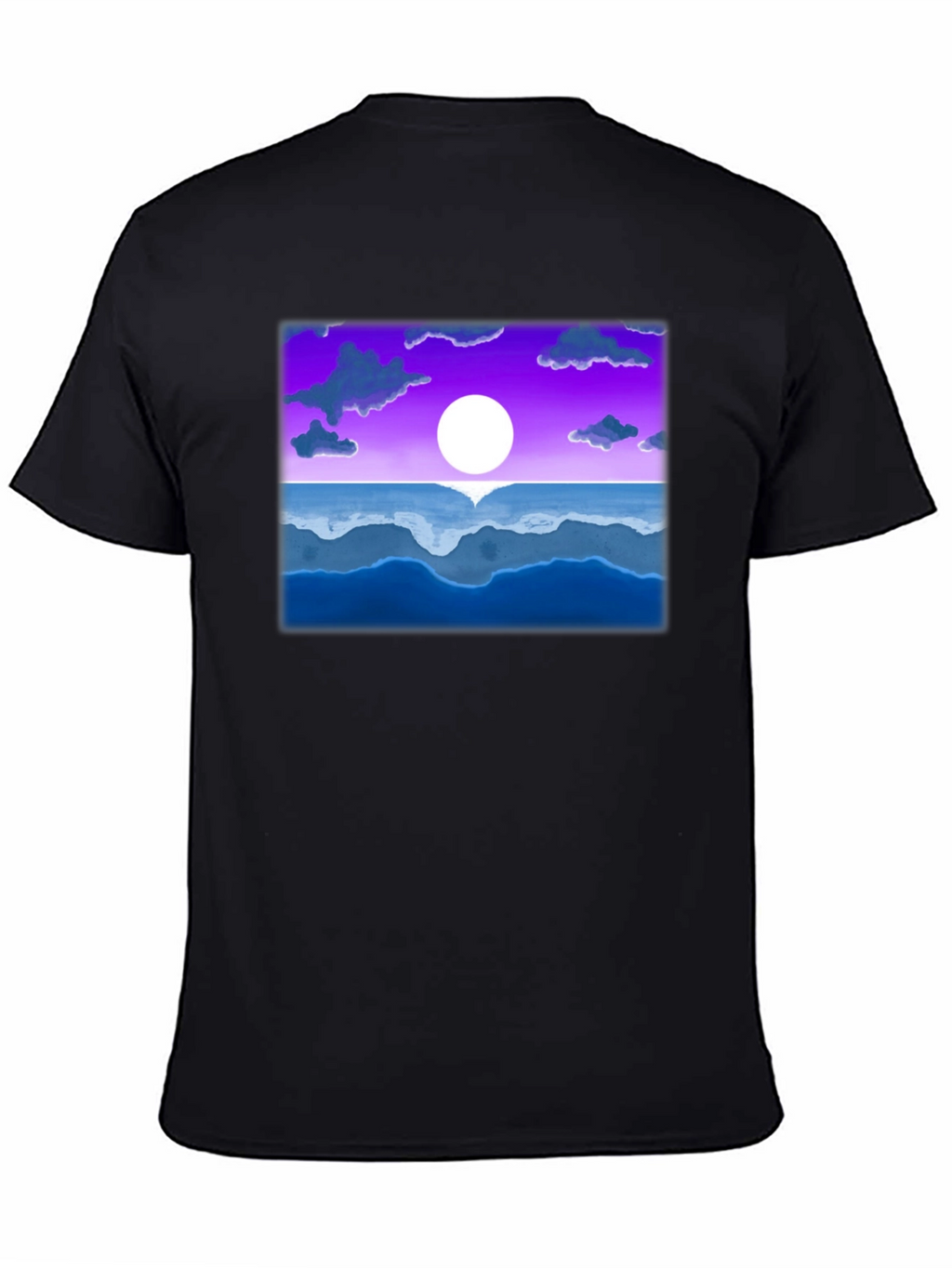 Sunset Ocean Graphic Tee - Black