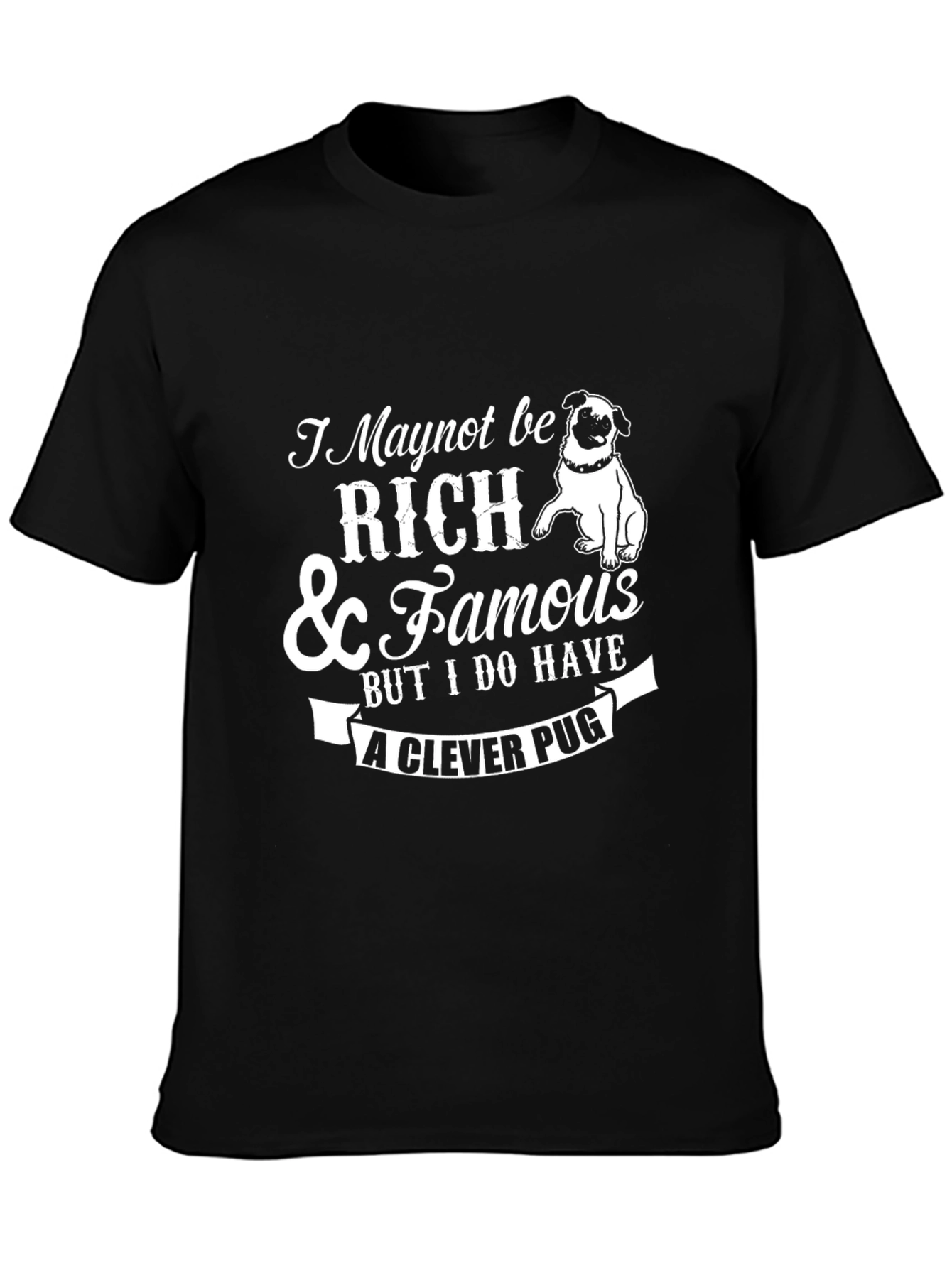 Clever Pug Graphic T-Shirt