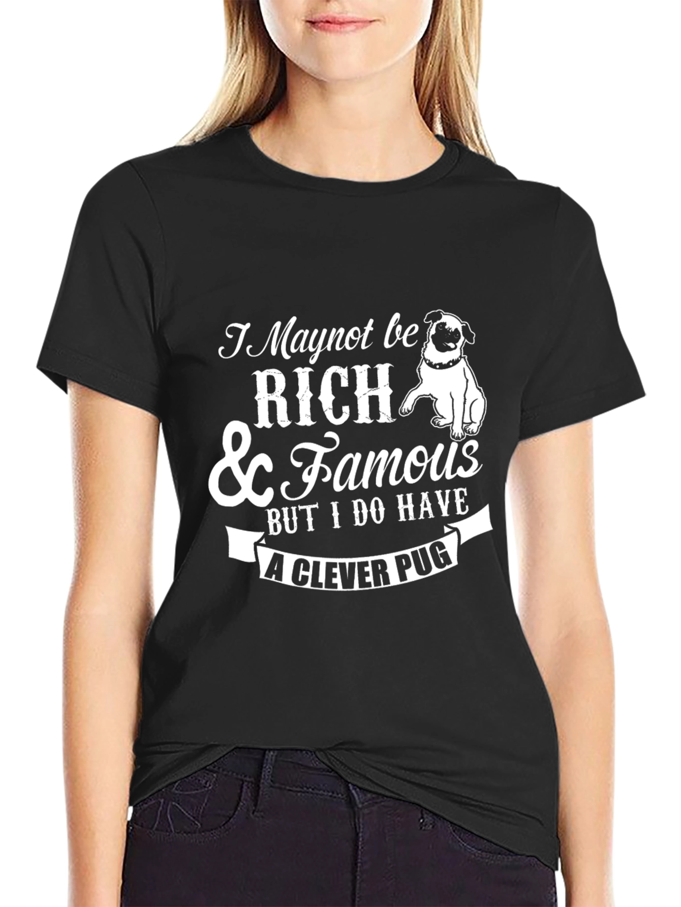 Clever Pug Graphic T-Shirt