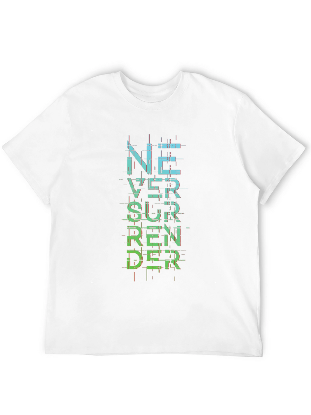 Never Surrender Graphic Print Black T-Shirt