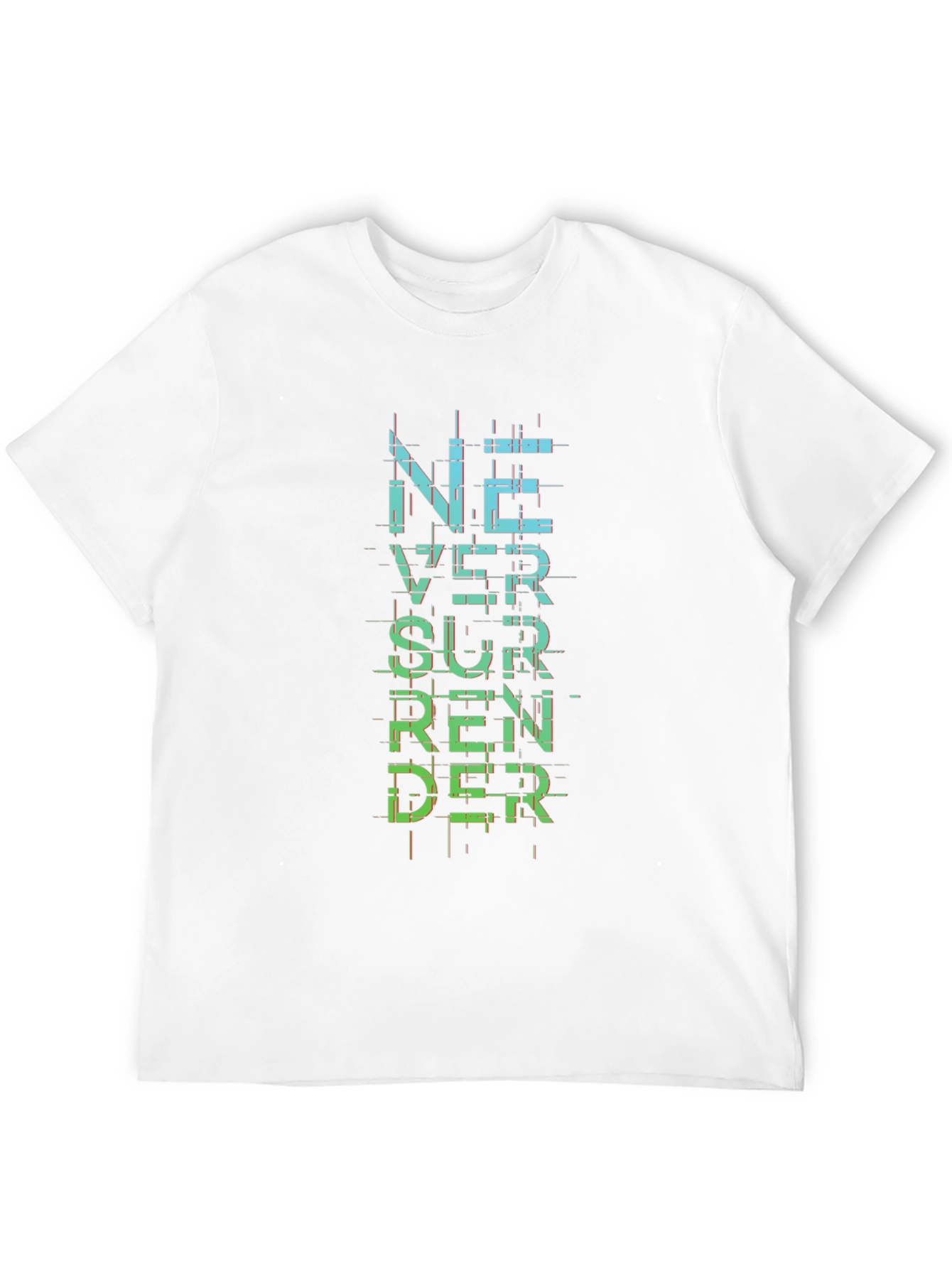Never Surrender Graphic Print Black T-Shirt