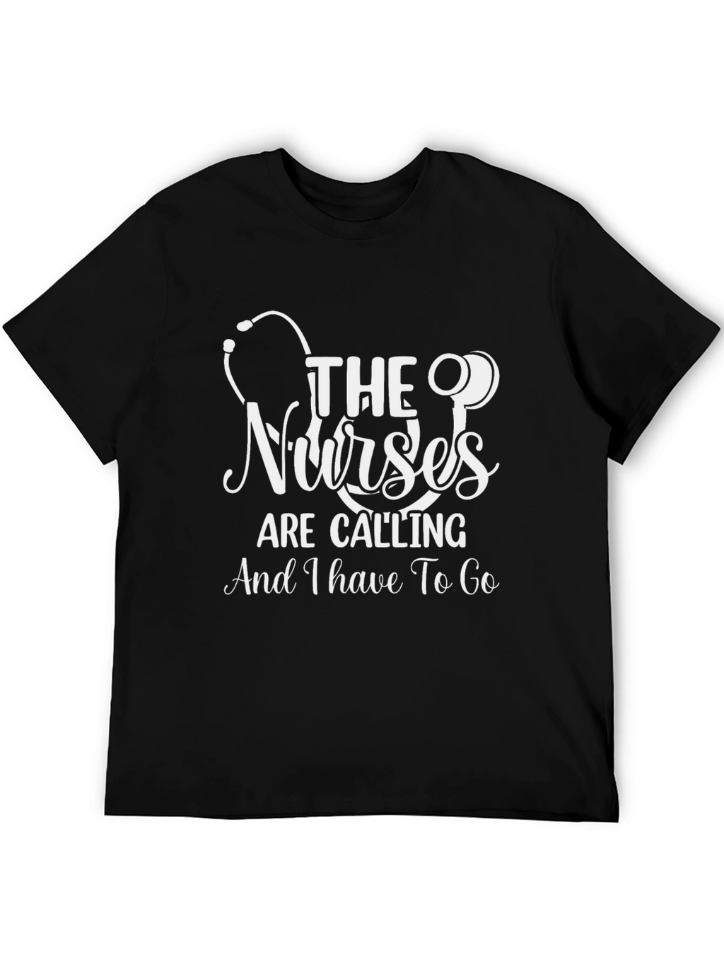 Nurses Are Calling T-Shirt - Black Cotton Blend