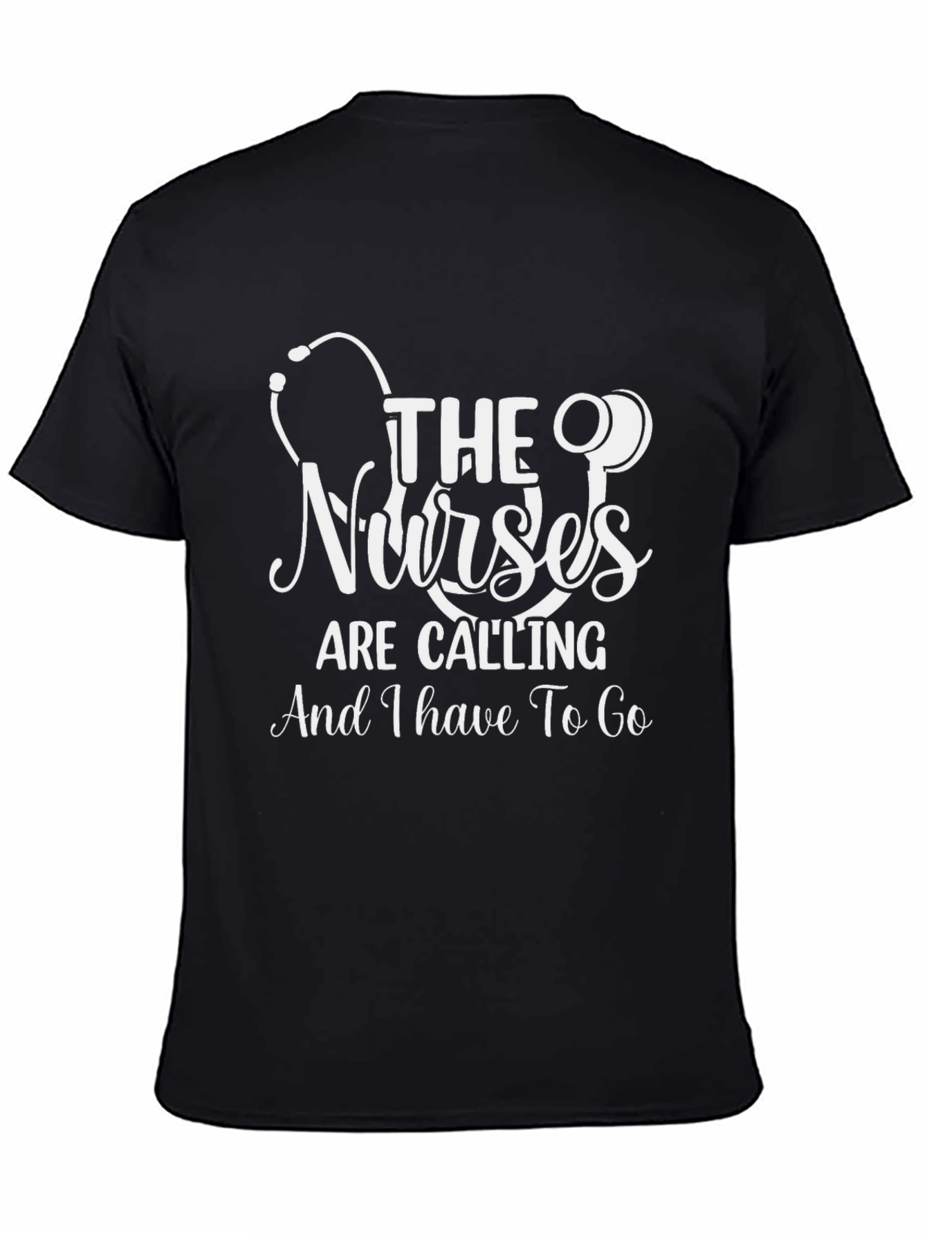 Nurses Are Calling T-Shirt - Black Cotton Blend