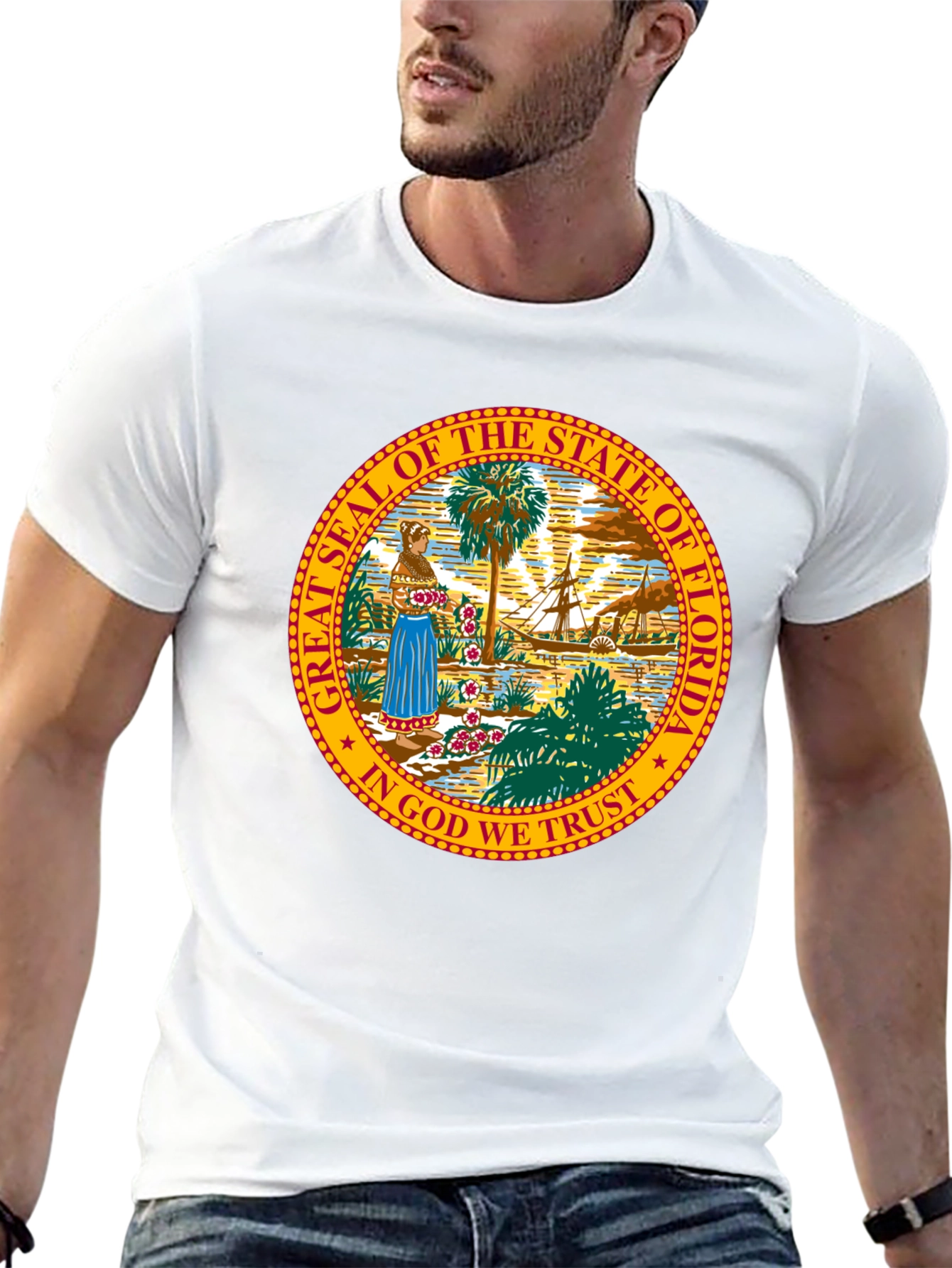 Florida State Seal T-Shirt - Unisex Black Tee