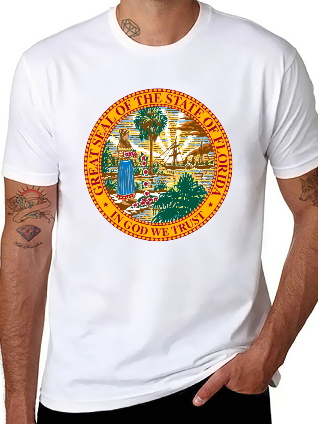 Florida State Seal T-Shirt - Unisex Black Tee