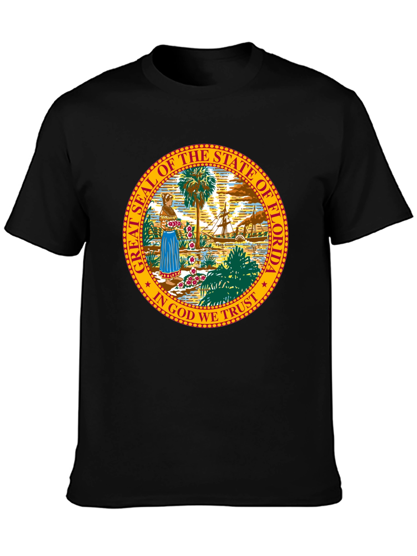 Florida State Seal T-Shirt - Unisex Black Tee
