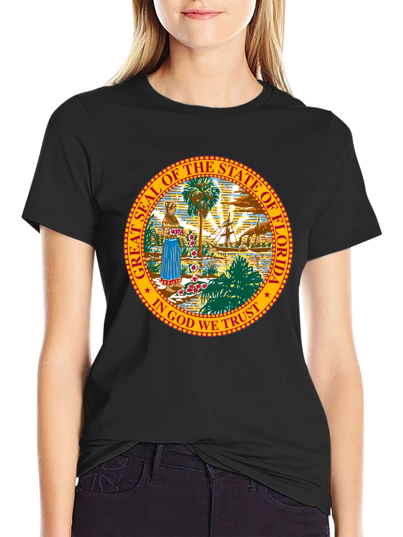Florida State Seal T-Shirt - Unisex Black Tee