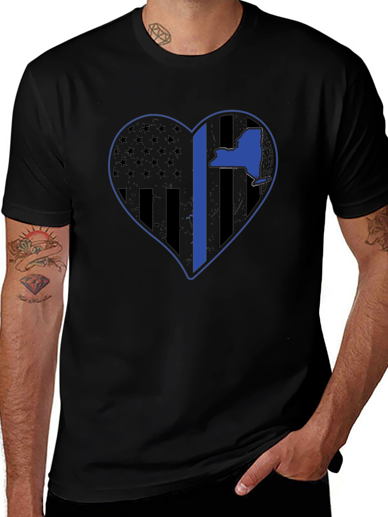NY Thin Blue Line Heart T-Shirt