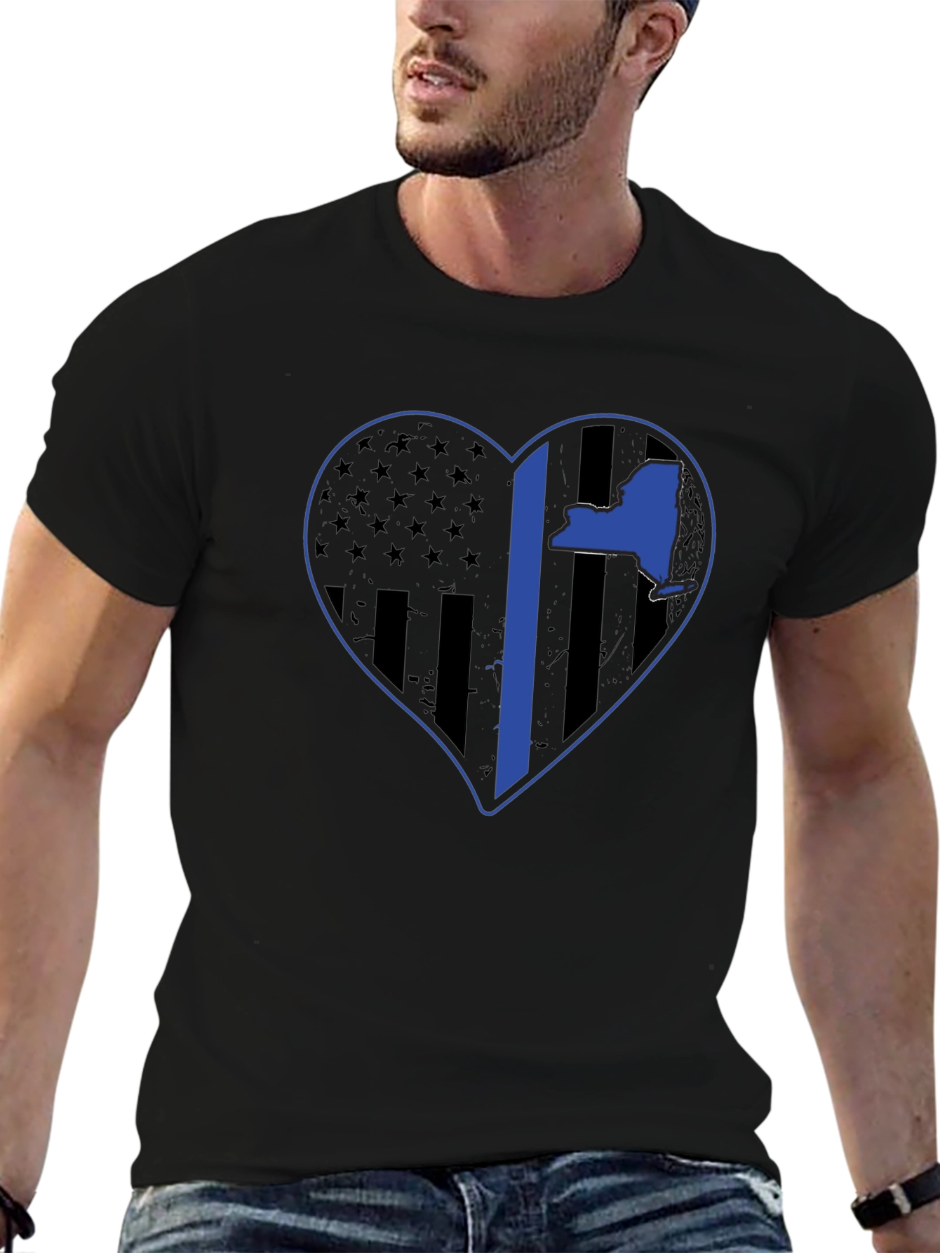 NY Thin Blue Line Heart T-Shirt