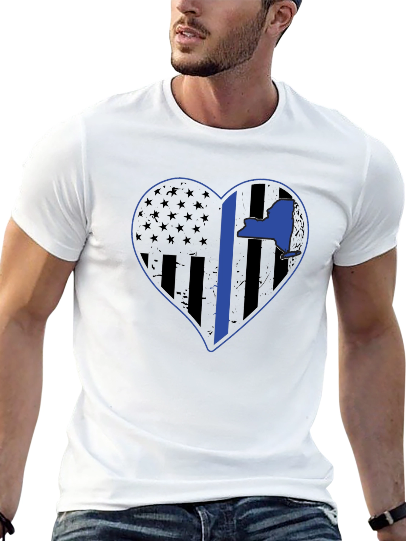 NY Thin Blue Line Heart T-Shirt