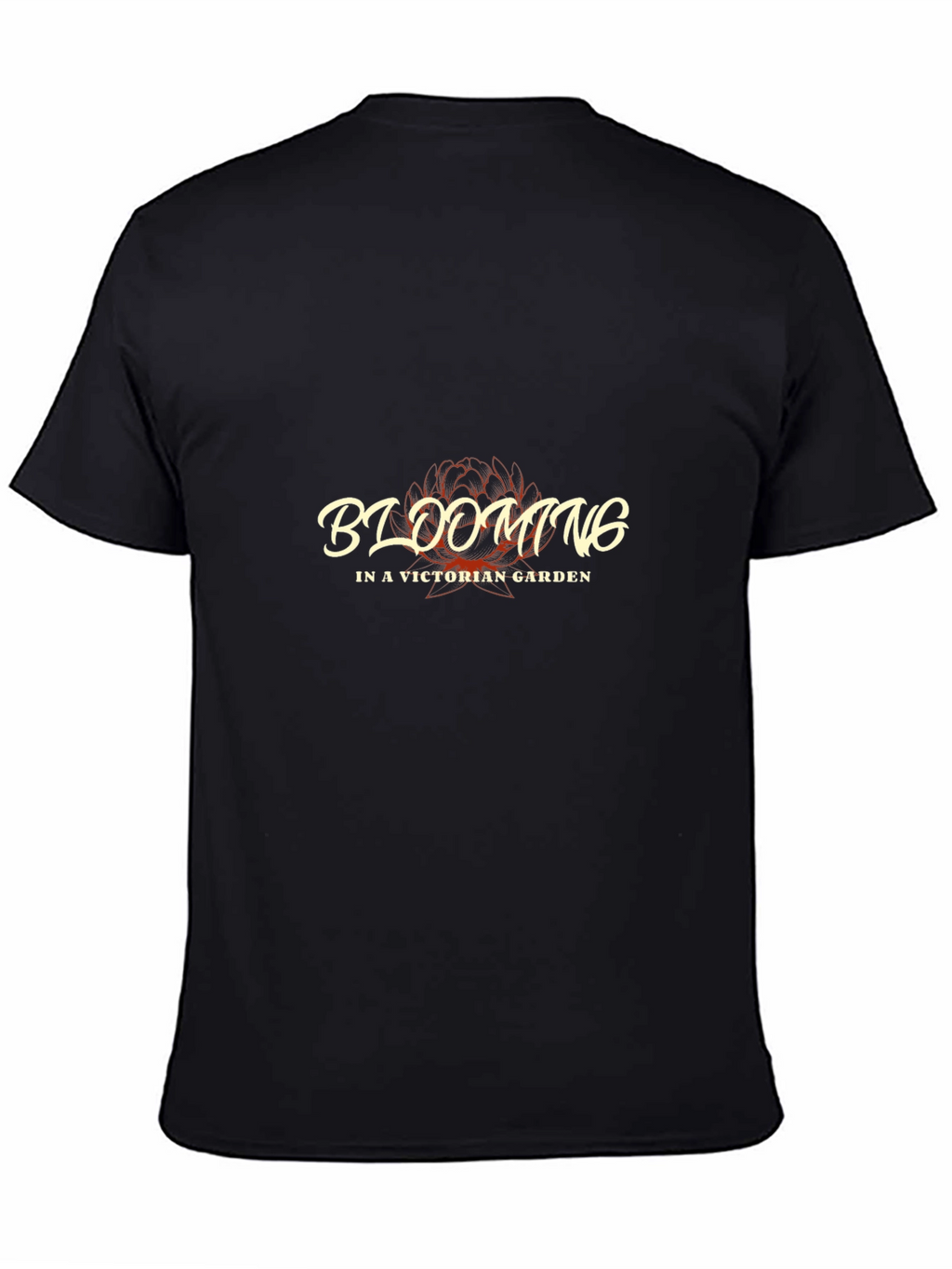 Blooming in a Victorian Garden Black T-Shirt
