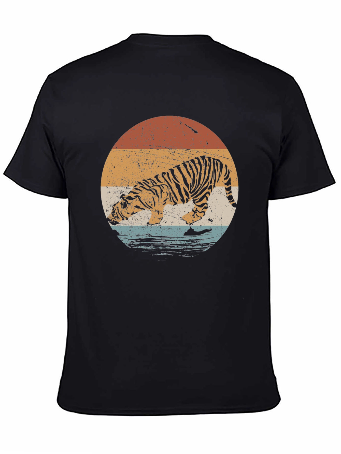 Retro Tiger Graphic Tee - Black