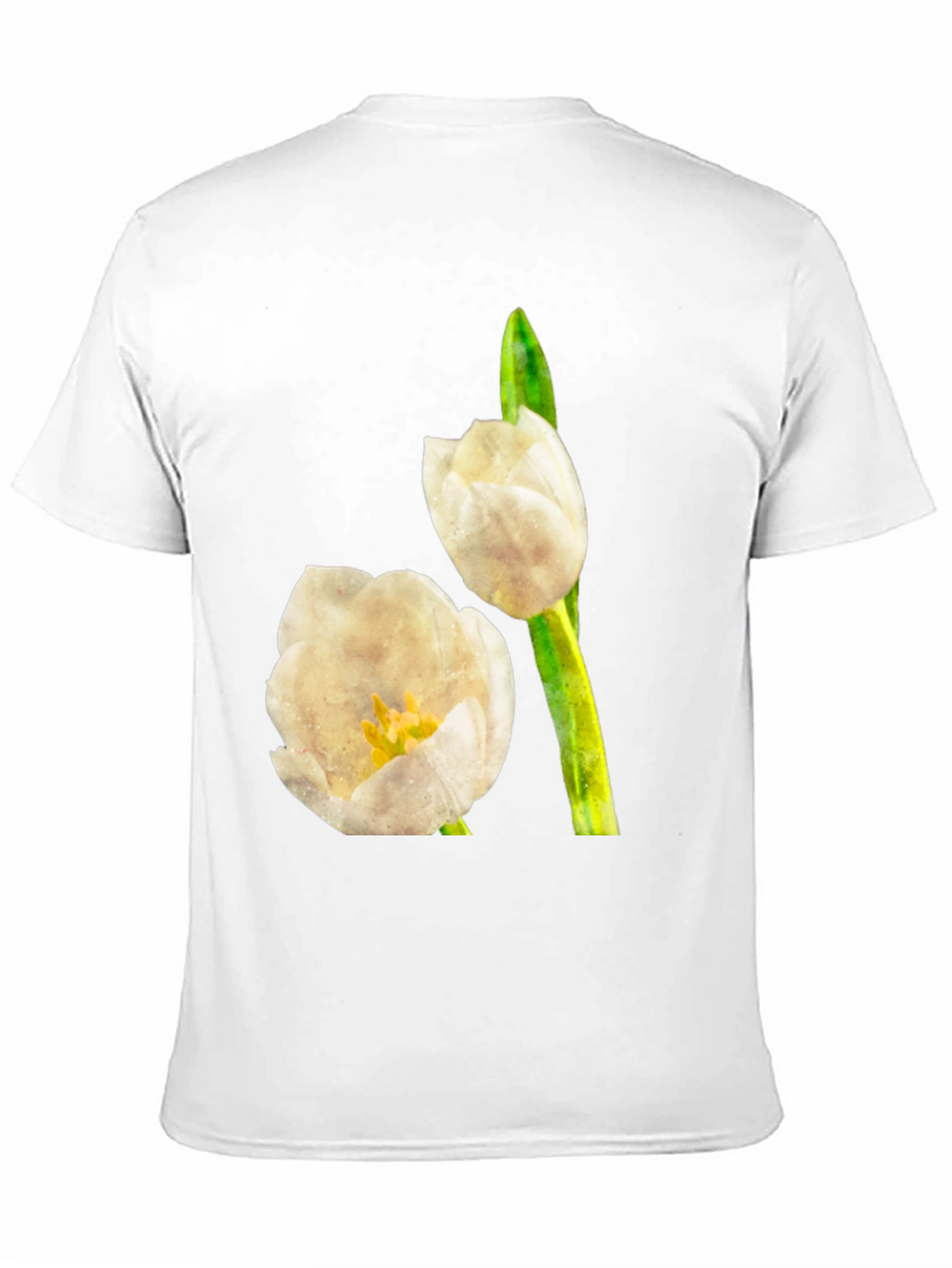 Tulip Graphic Tee - Black Cotton T-Shirt