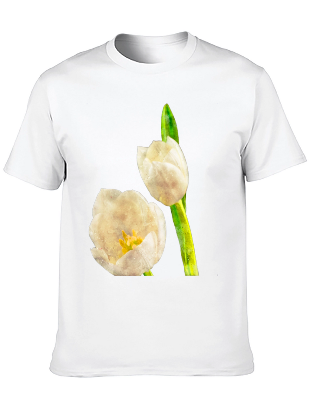 Tulip Graphic Tee - Black Cotton T-Shirt