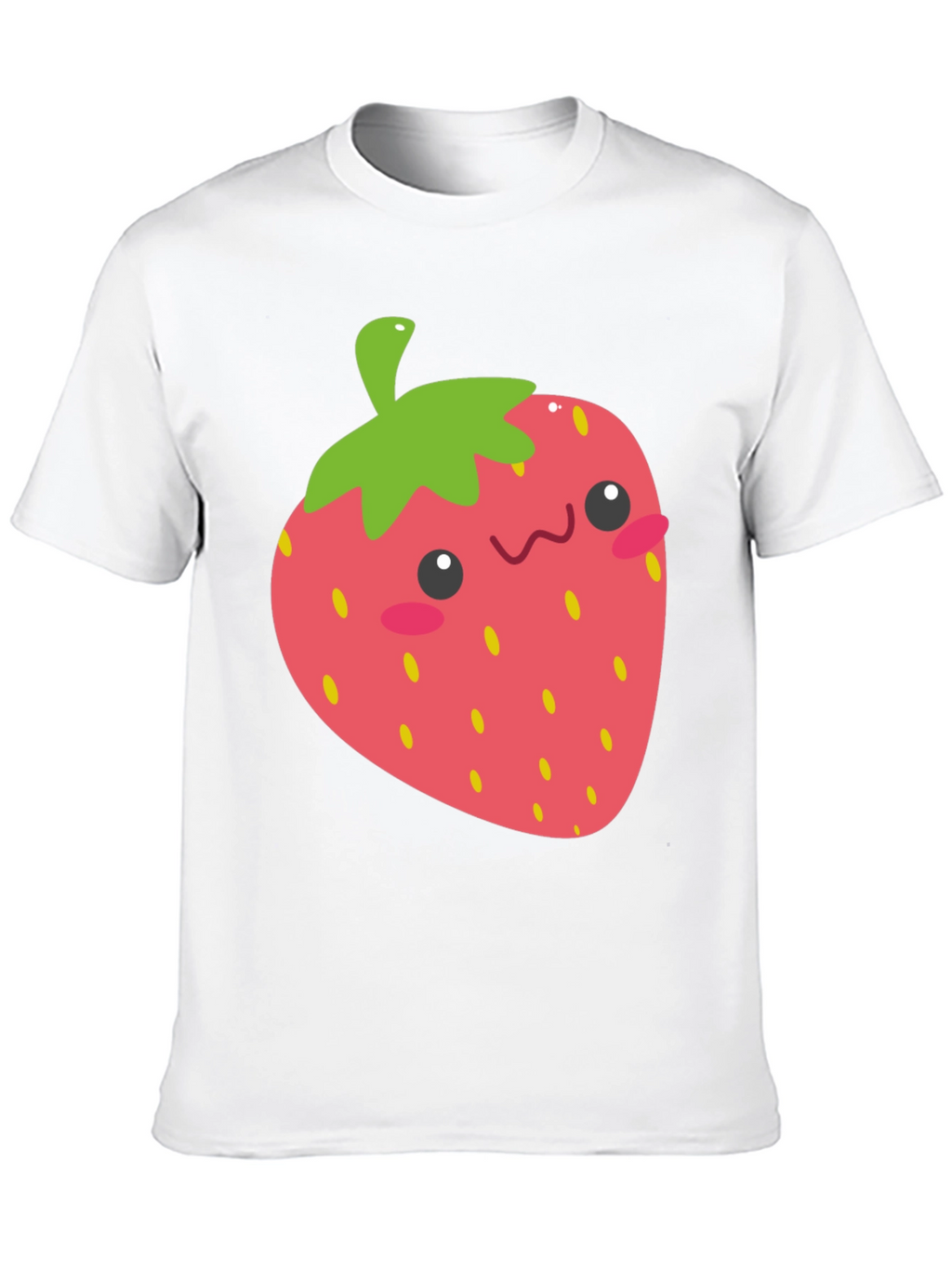 Kawaii Strawberry Graphic Tee - Black Unisex T-Shirt