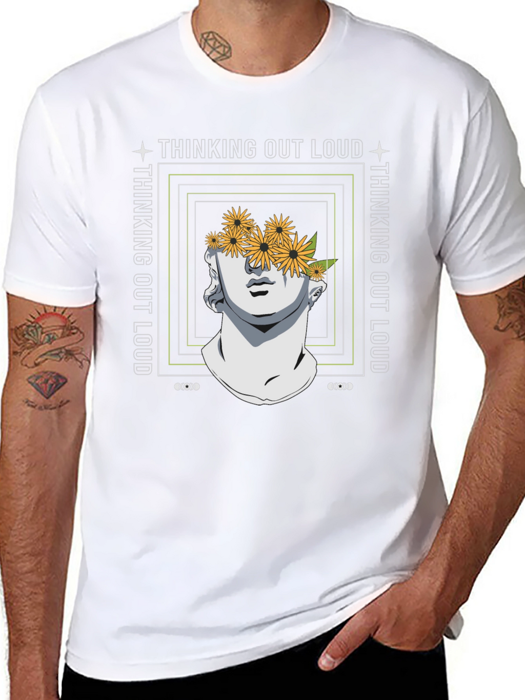 Thinking Out Loud Statue Graphic Tee