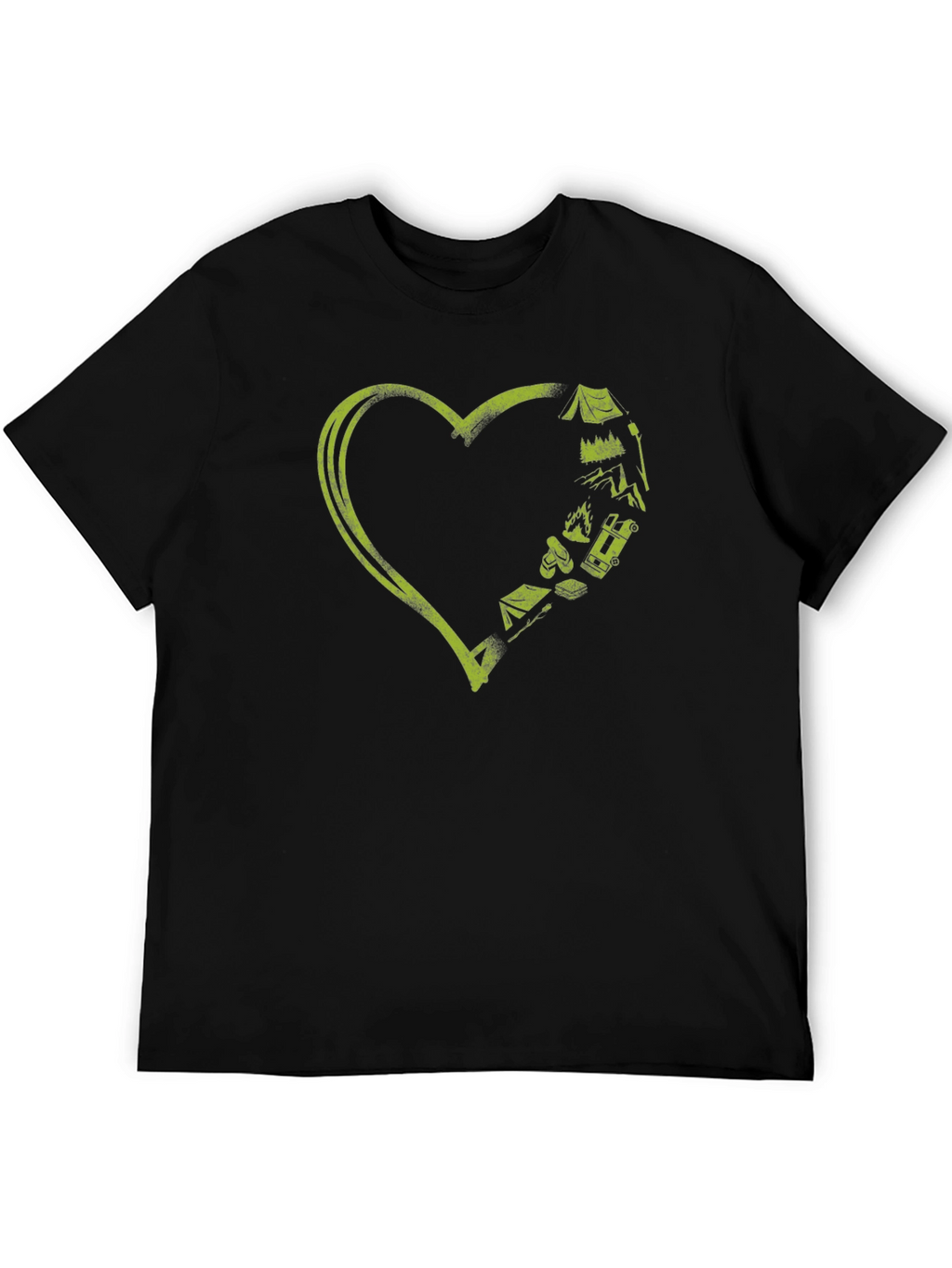 Camping Heart Graphic Tee - Adventure Lover T-Shirt