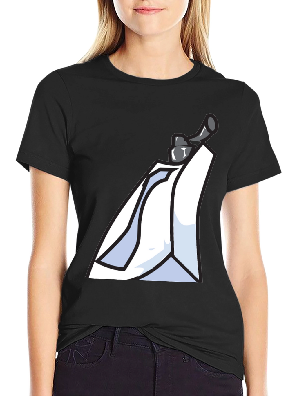 Trendy Black T-shirt with Science Themed Graphic