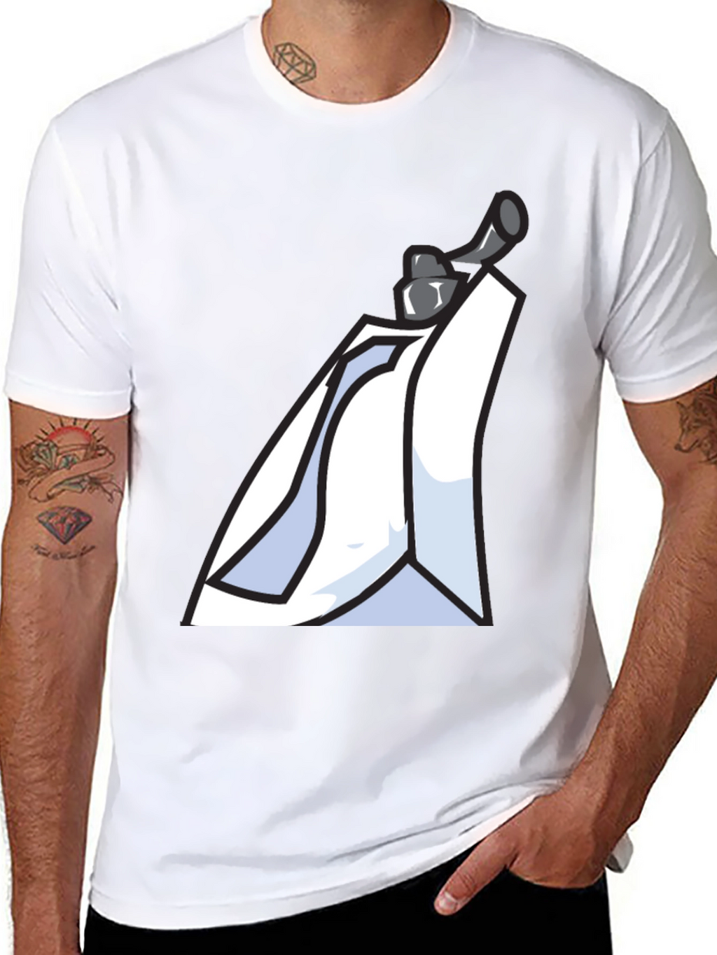 Trendy Black T-shirt with Science Themed Graphic