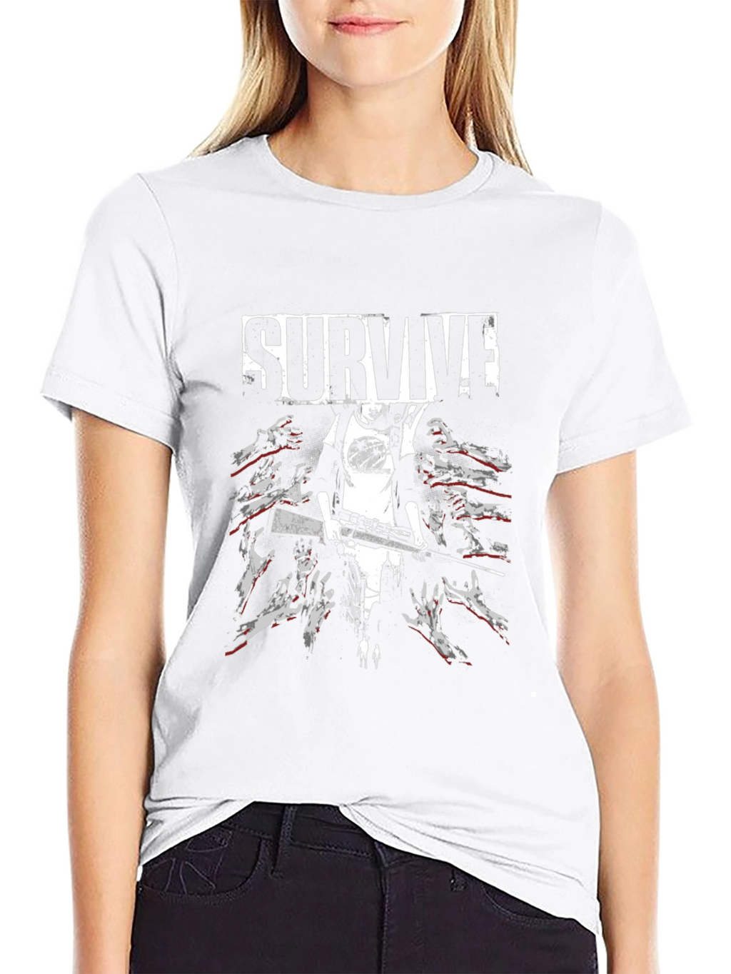 Survive Zombie Graphic Black T-Shirt