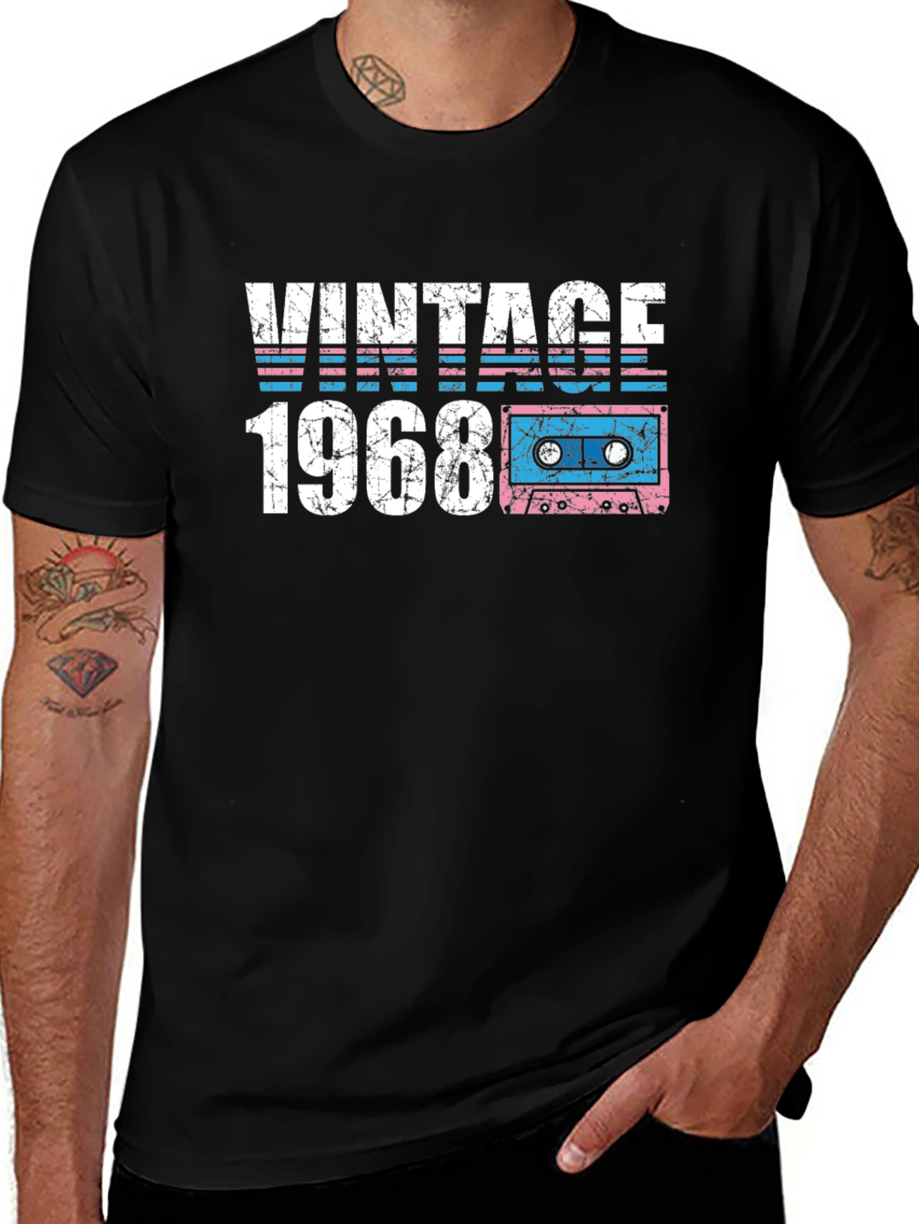 Vintage 1968 Cassette Tape Graphic T-Shirt