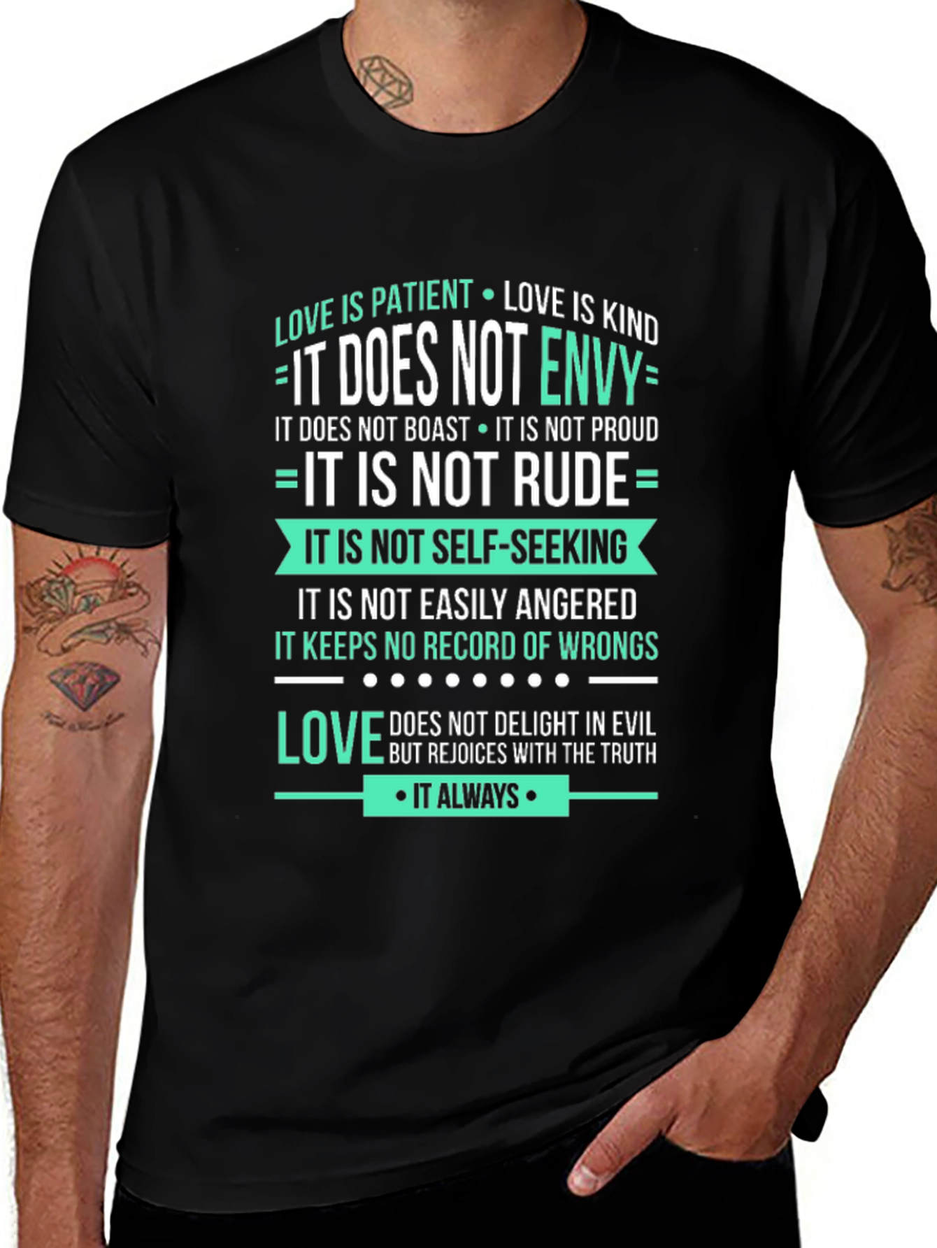 Love Is Patient Graphic Tee - Unisex Black Shirt