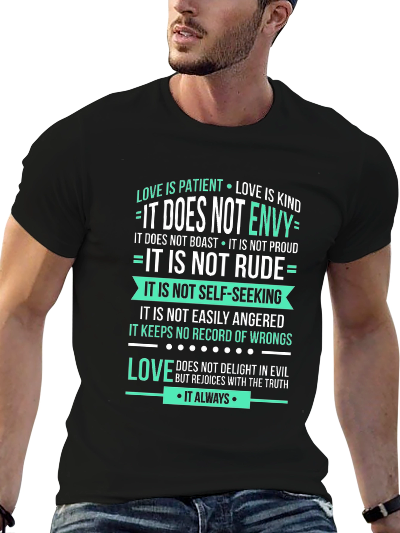 Love Is Patient Graphic Tee - Unisex Black Shirt