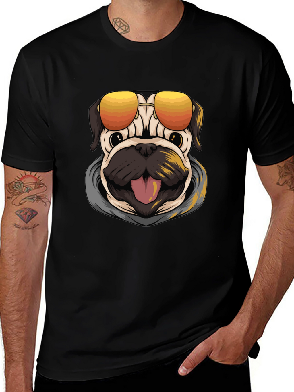 Cool Pug Graphic T-Shirt
