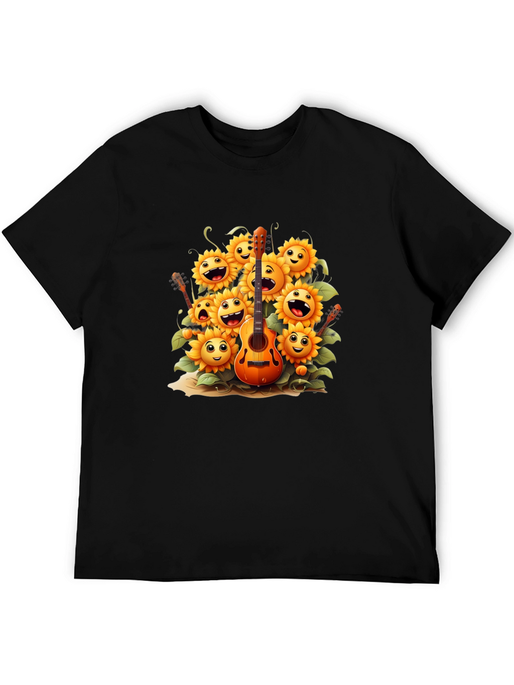 Sunflower Guitar Graphic Tee - Black