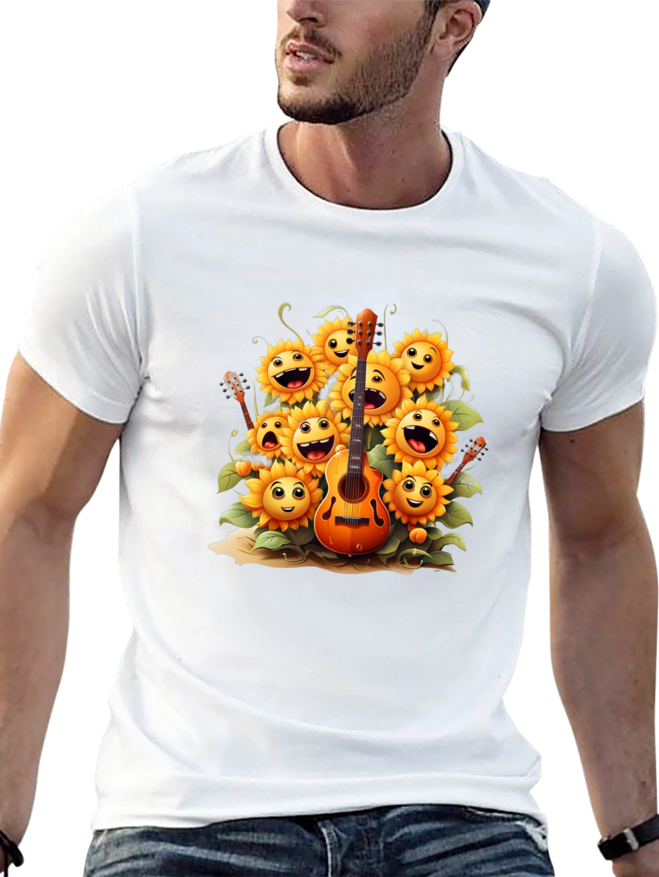 Sunflower Guitar Graphic Tee - Black