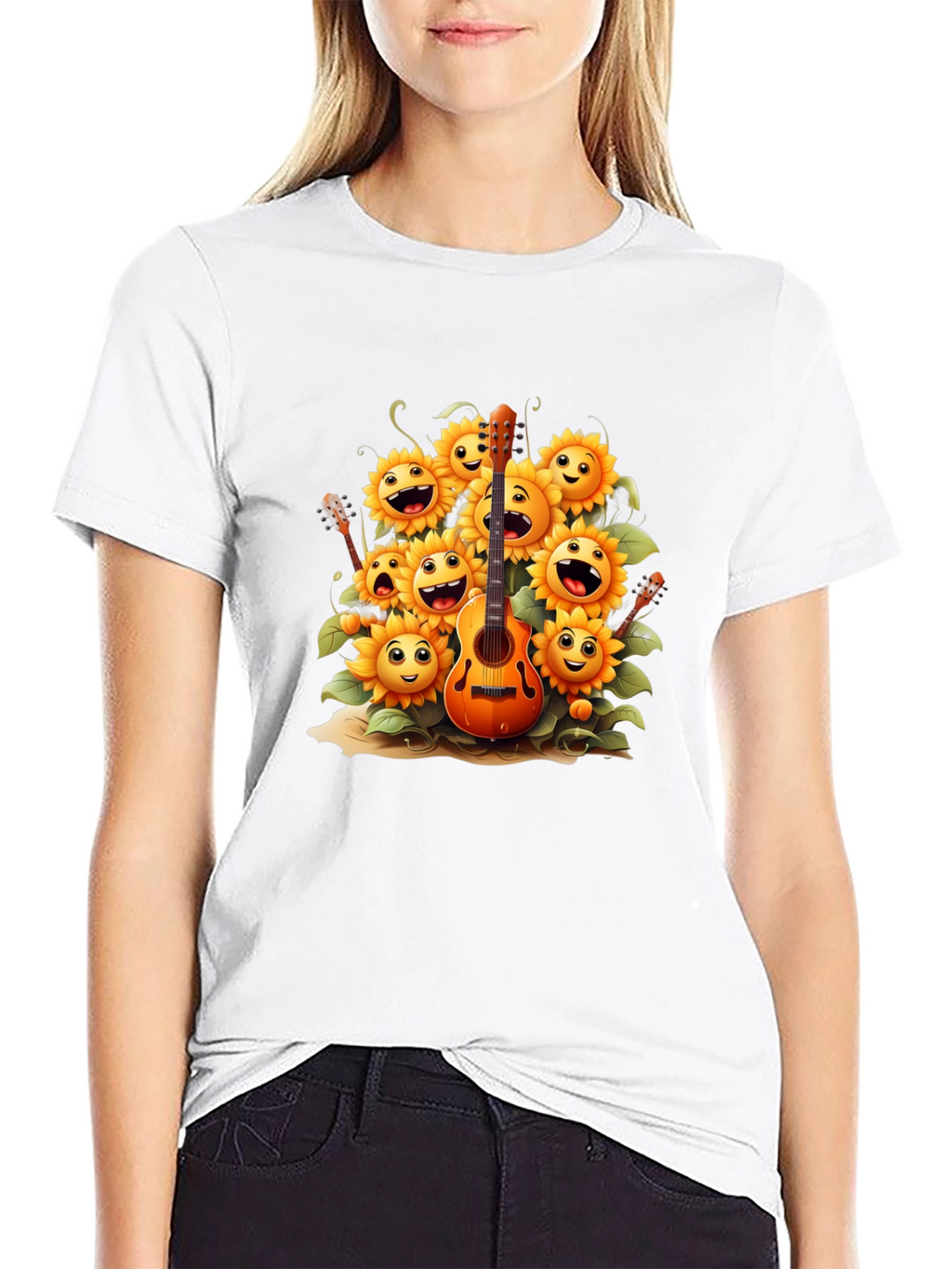 Sunflower Guitar Graphic Tee - Black