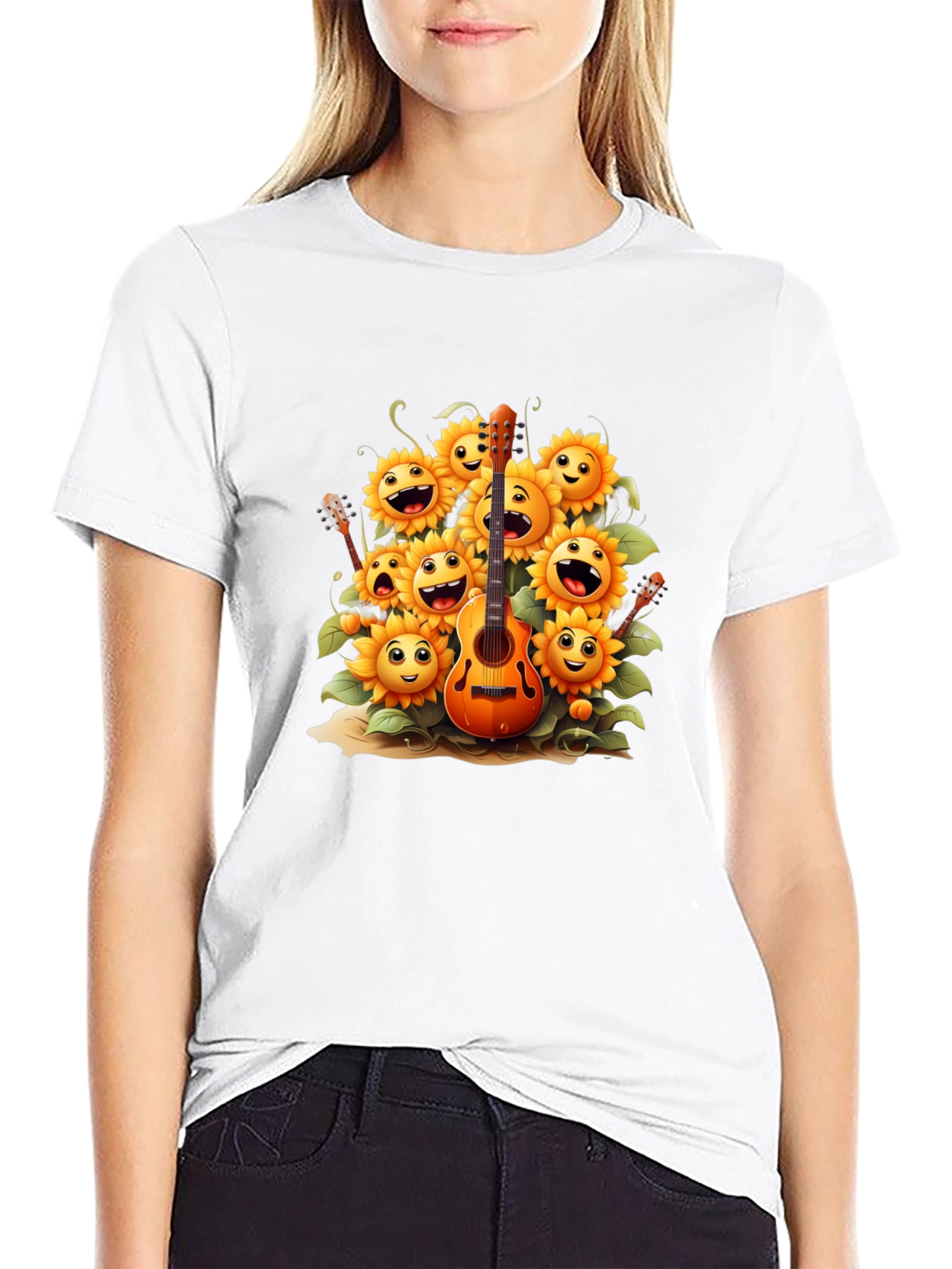 Sunflower Guitar Graphic Tee - Black