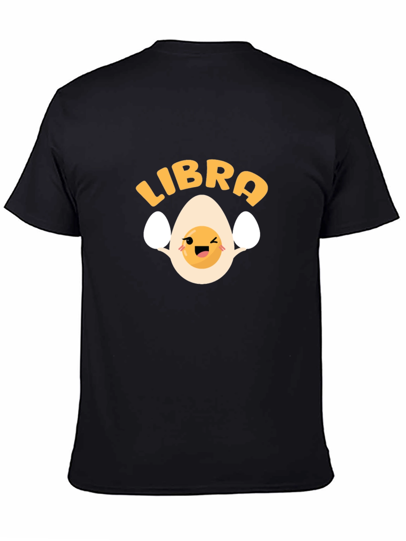 Libra Egg Zodiac T-Shirt - Black Cotton Tee