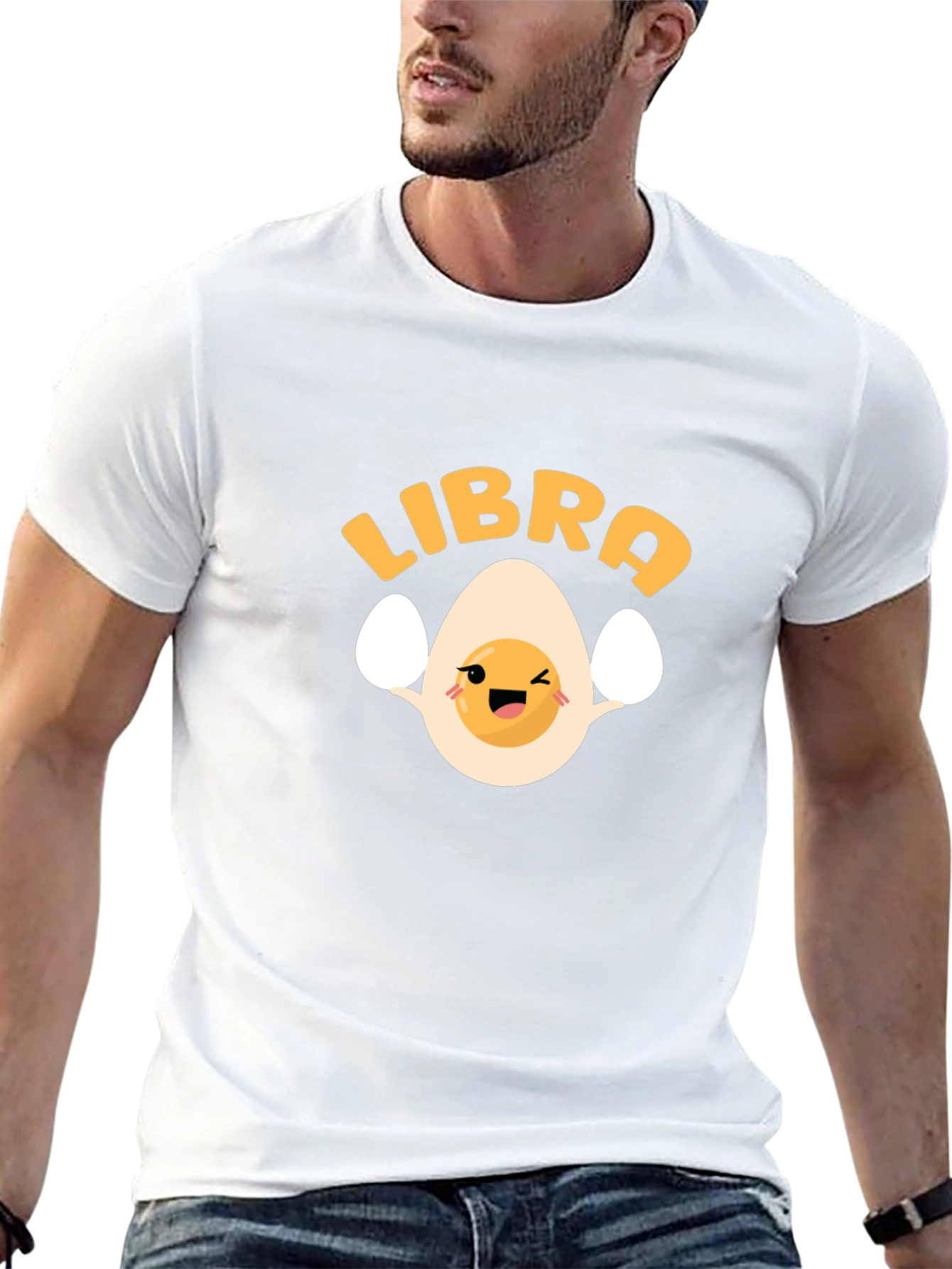 Libra Egg Zodiac T-Shirt - Black Cotton Tee