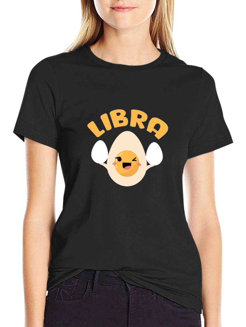 Libra Egg Zodiac T-Shirt - Black Cotton Tee