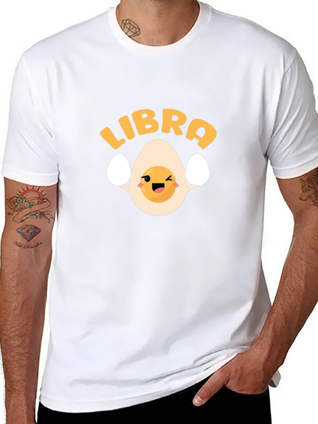 Libra Egg Zodiac T-Shirt - Black Cotton Tee