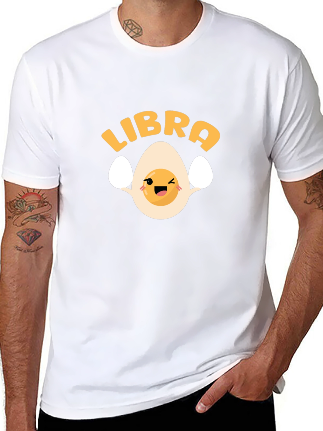 Libra Egg Zodiac T-Shirt - Black Cotton Tee