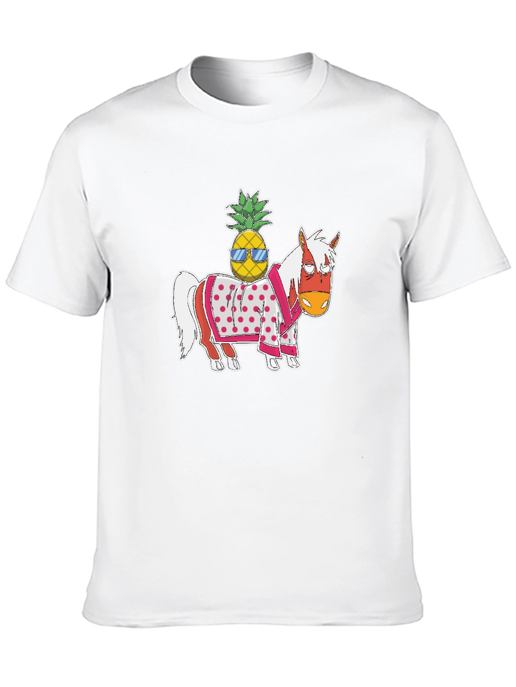 Novelty Graphic T-Shirt: Horse with Pineapple Rider