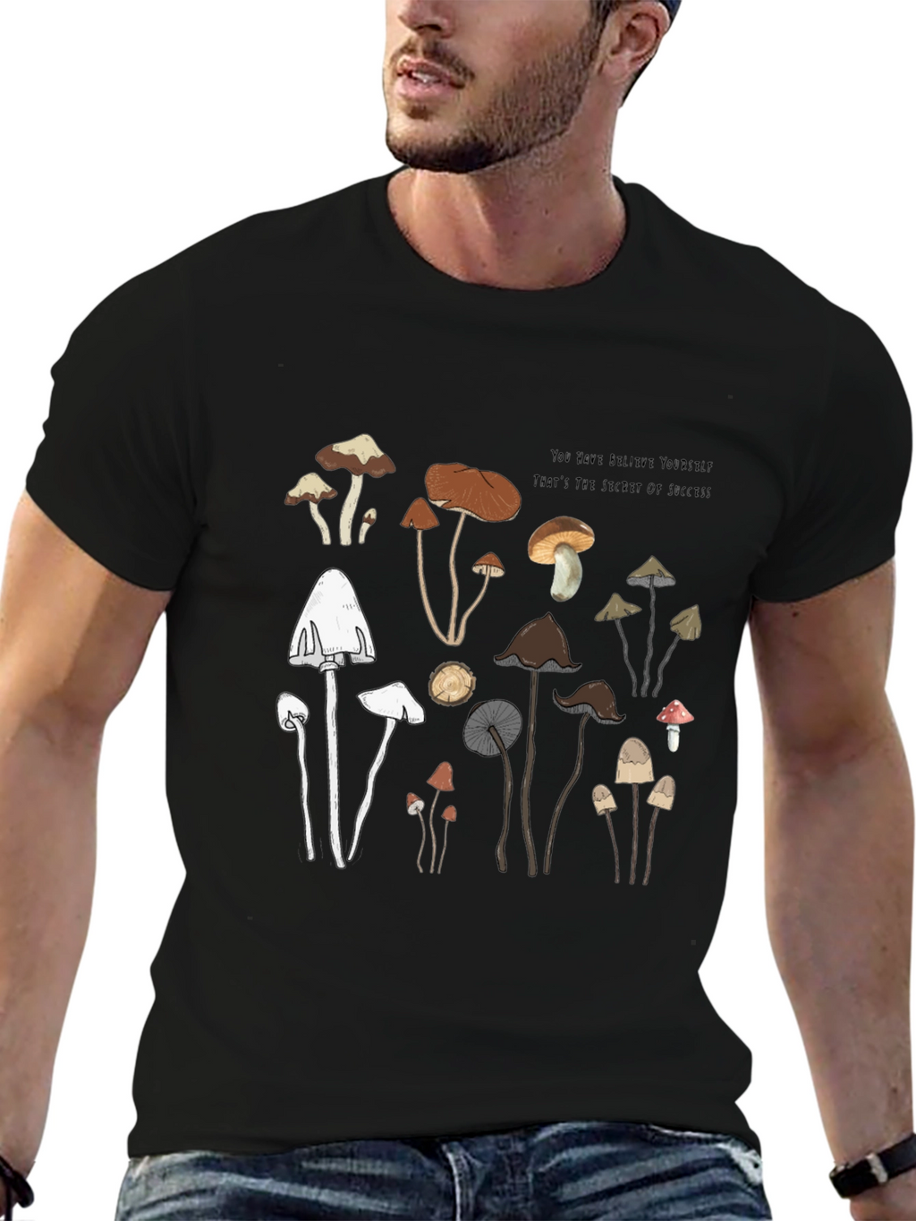 Mushroom Graphic T-Shirt - Soft Cotton Tee