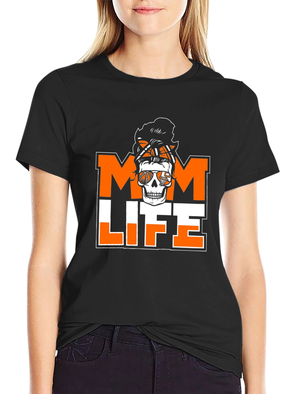 Mom Life Skeleton Basketball T-Shirt