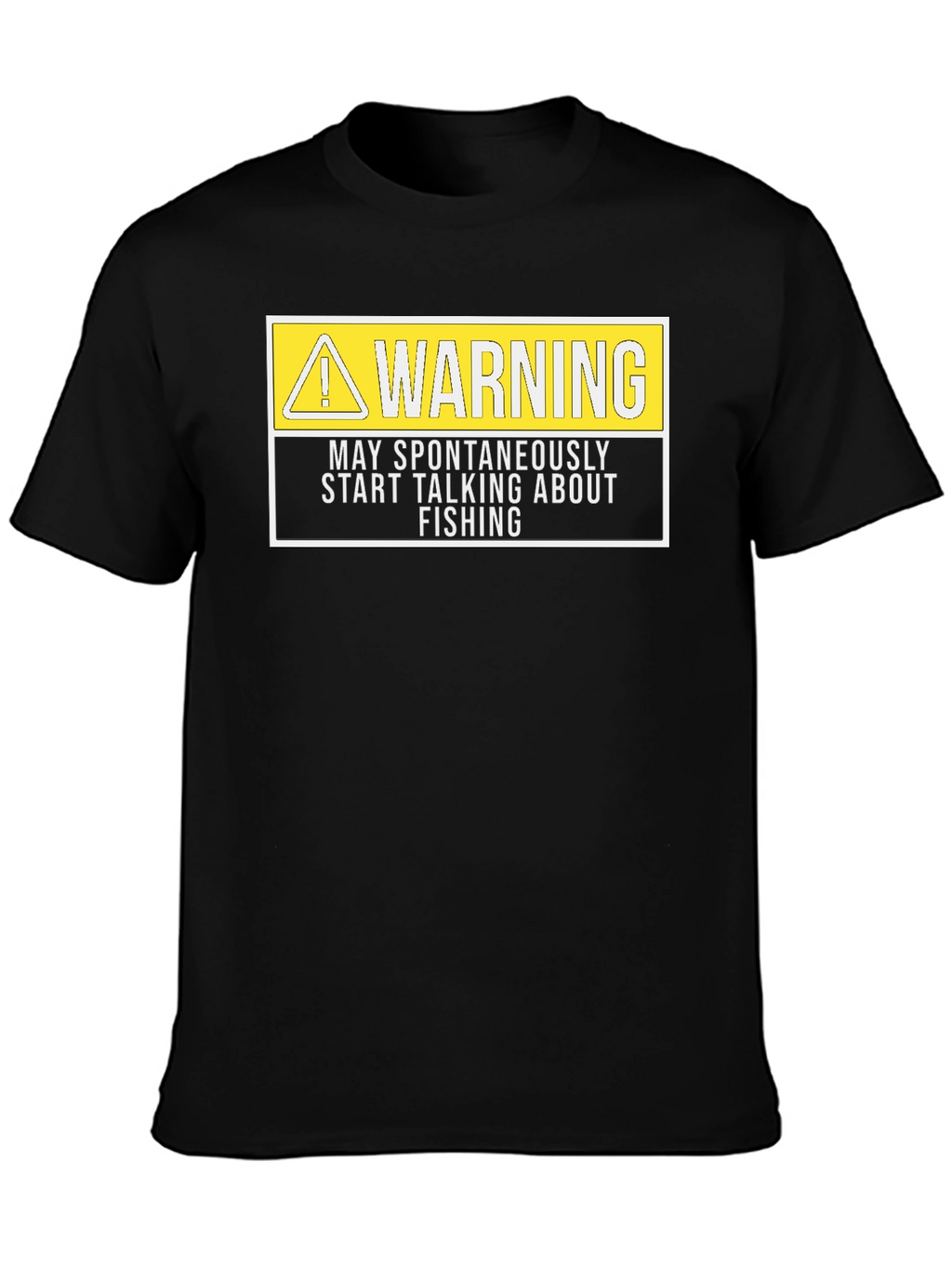 Funny Fishing Warning T-Shirt - Mens Black Graphic Tee