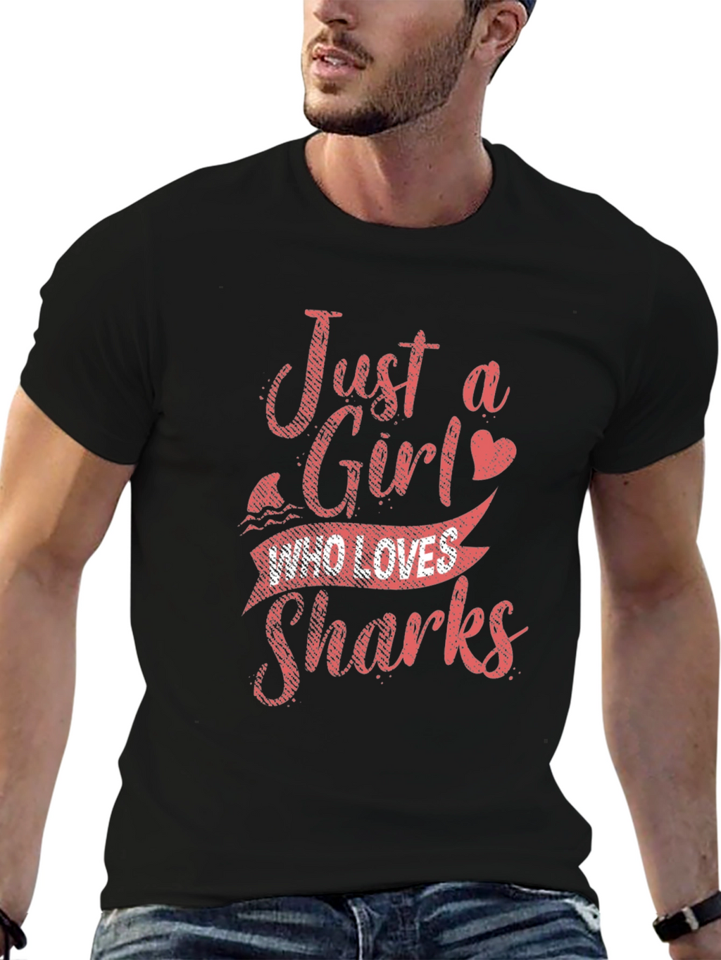 Just a Girl Who Loves Sharks Graphic T-Shirt