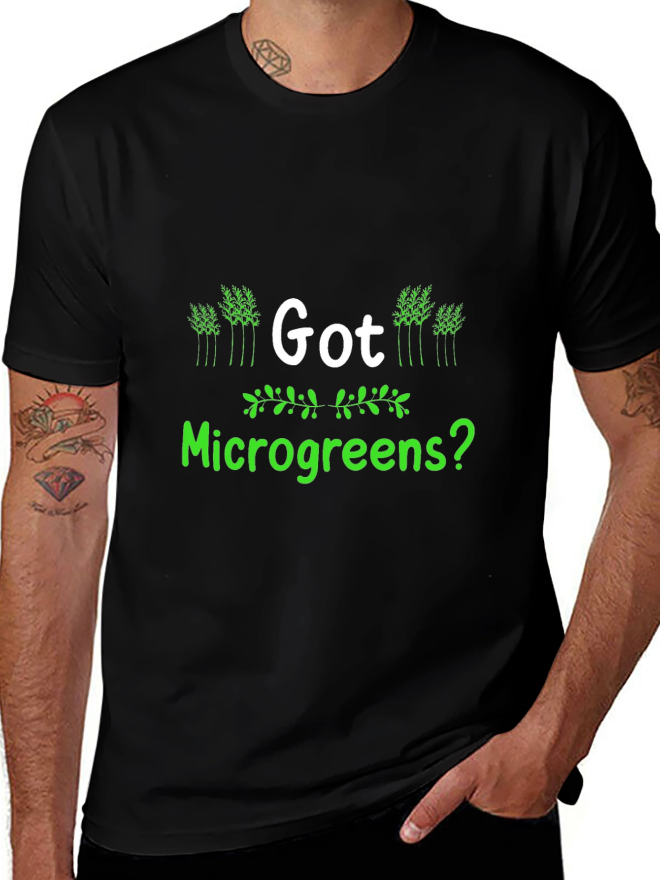 Got Microgreens? Black T-Shirt - Gardener Apparel
