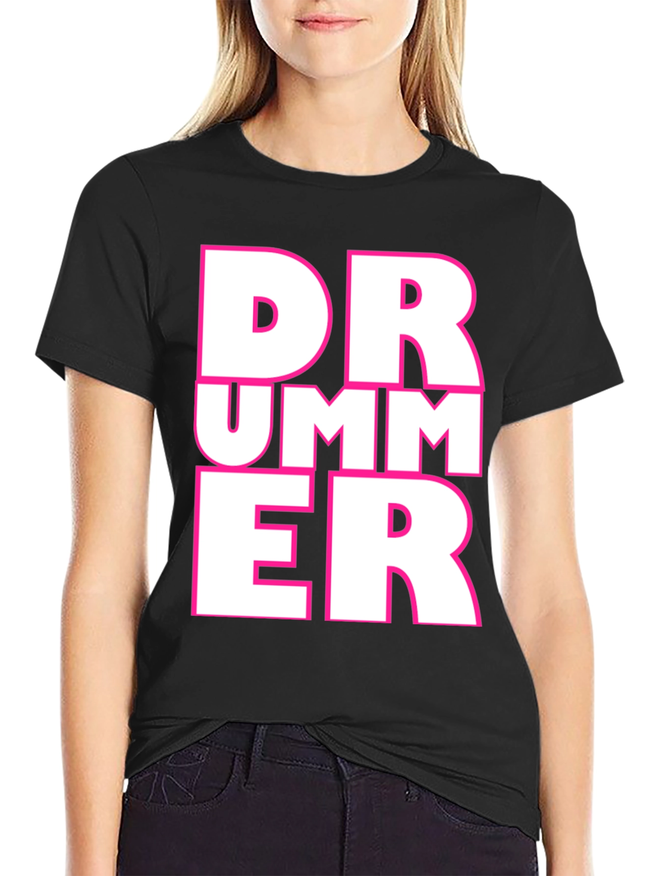Drummer Graphic Tee - Black