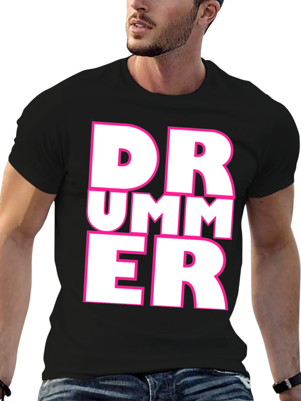 Drummer Graphic Tee - Black