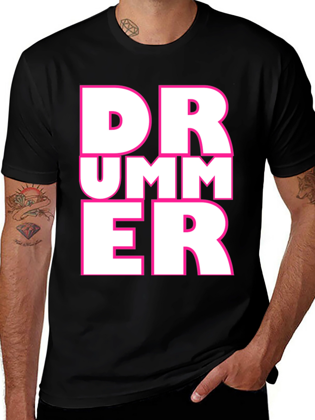 Drummer Graphic Tee - Black