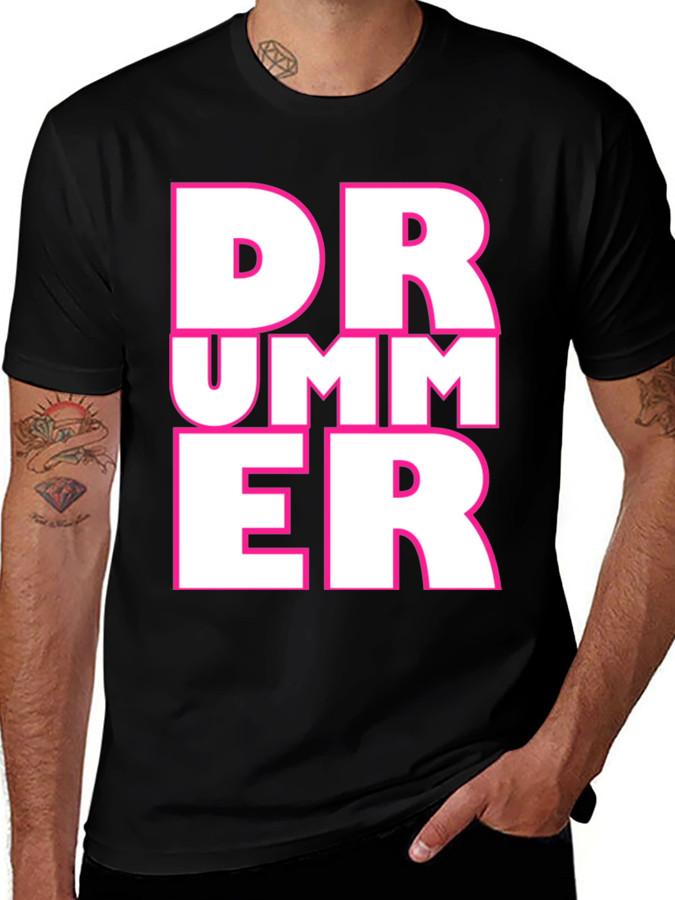 Drummer Graphic Tee - Black