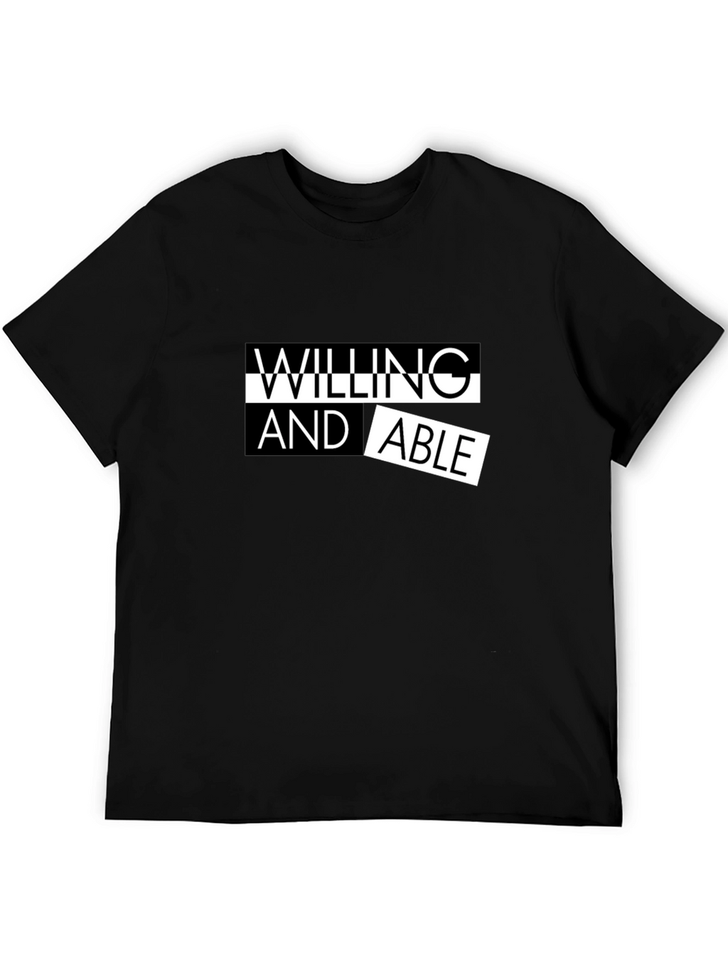 Willing and Able Graphic Tee - Stylish Black T-Shirt