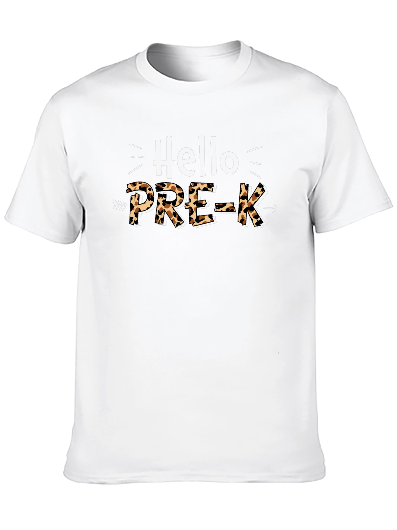 Hello PRE-K Leopard Print Teacher Shirt